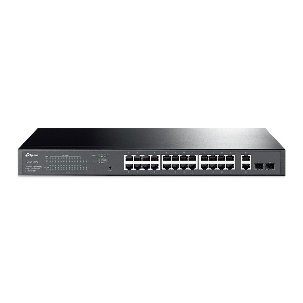 TP-Link TL-SG1428PE 28-Port 10/100/1000Mbps Gigabit Easy Smart Switch with 24-Port PoE+